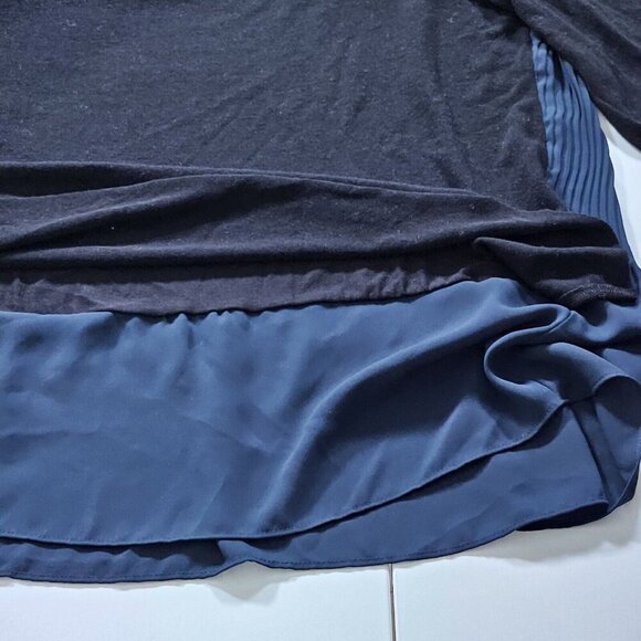 Bailey 44 Top Womens M Black Navy Pleated Layered LS Lagenlook Whimsigoth Fairy - Picture 12 of 16